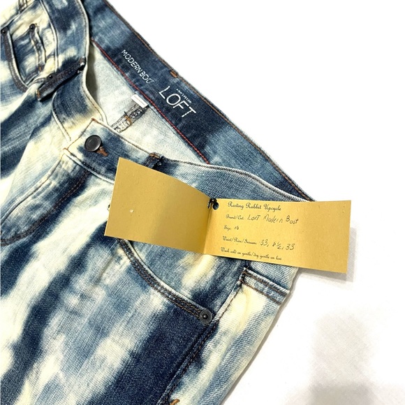 Retro Reverse Tie Dye Stripe Boot Cut Jeans Size 10 x 33 - Picture 4 of 10